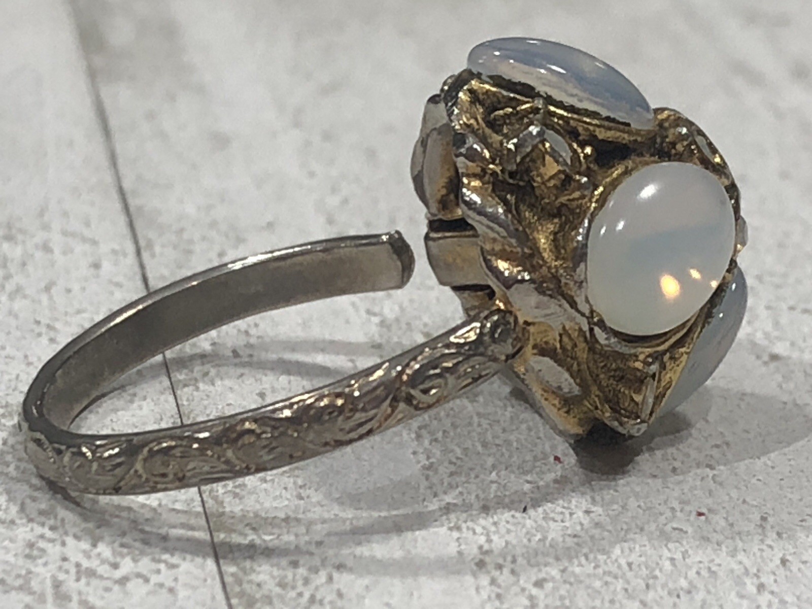 Large Opal  Statement Ring  Size 7.5 Vintage Look - image 2