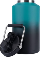 Insulated Gallon Jug with Handle, One Gallon, 128Oz Stainless Steel, Large Doubl