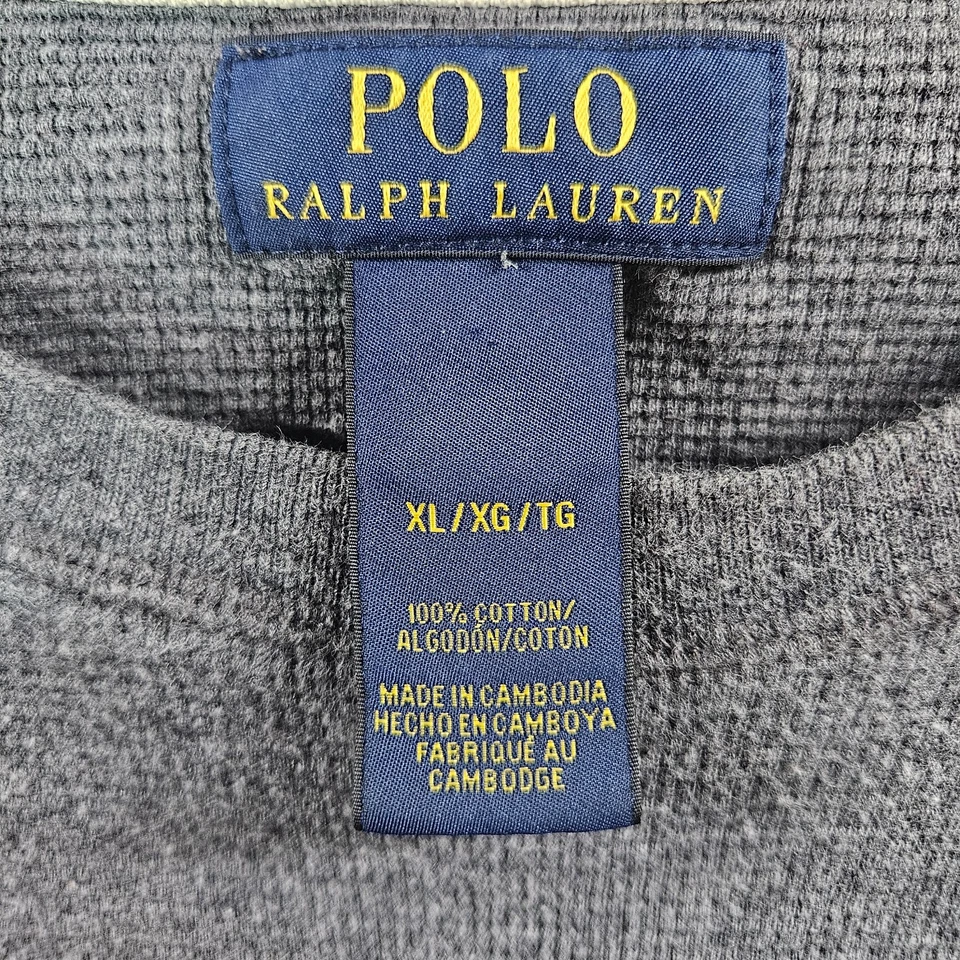 Polo Ralph Lauren Suéter Tejido Gofre Mujer XL Cuello Redondo Térmico Gris Foto 4 de 4