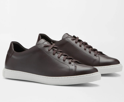Brand New Peter Millar Casual Leather Sneakers   Men s Size 11   Chocolate