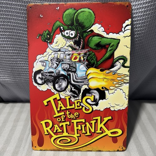 🔥Rat Fink Metal Sign Monster Chevy Ford Mercury Art Pickup Hot Rod Truck 8”x12” - Picture 3 of 9
