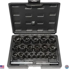 DPTOOL 22-Piece Impact Lug Nut Remover Set – 1/2" & 3/8" Drive Extractor Kit