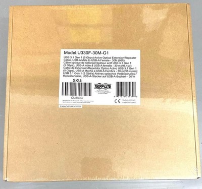 Tripplite U330F30MG1 30M USB-A Fiber Active Data Trans Cable M/F, New Open Box