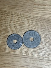 1942 France One 20 Centimes & One 10 Centimes