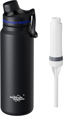 Membrane Solutions C3 Filtered Water Bottle, 32oz Stainless Steel Water Bottle