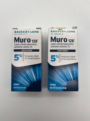 BAUSCH + LOMB MURO 128 OINTMENT & SOLUTION 5% EXP: 2/26+ SEALED MR 400