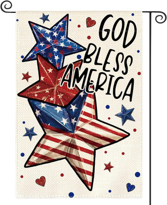 God Bless America 4Th of July Patriotic Garden Flag 12X18 Inch Double Sided Outs