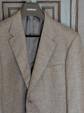 CANALI 100 Wool Sport Coat, 13280, Beige Multi, 48 R 58 EU FITS 46 -NWT