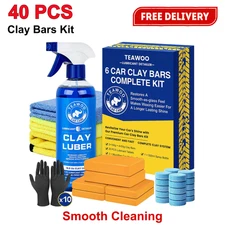 Car Clay Bars Auto Detailing Cleaning & Lubricant Bar Kit, Spray Bottle, Gloves