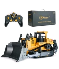 RC Bulldozer Toys for Boys - Remote Control Construction Vehicle with Metal Shov