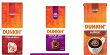3 NEW DUNKIN DONUTS CINNAMANIA HAZELNUT TURTLE LOVE GROUND COFEE 7 OZ BAG 2/2026