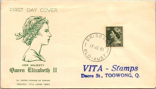 Australia FDC 1953 HM Queen Elizabeth II - Brisbane QLD - J28220