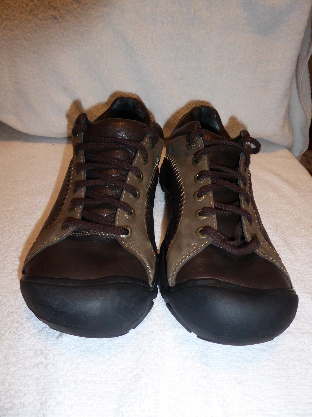 Scarpe da trekking KEEN bicolore in pelle marrone stringate sneakers da passeggio Uomo 10