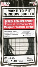 Screen Retainer Spline, 0.210 In., 25 Ft., Black | X Spline L P Prime Line Vyl