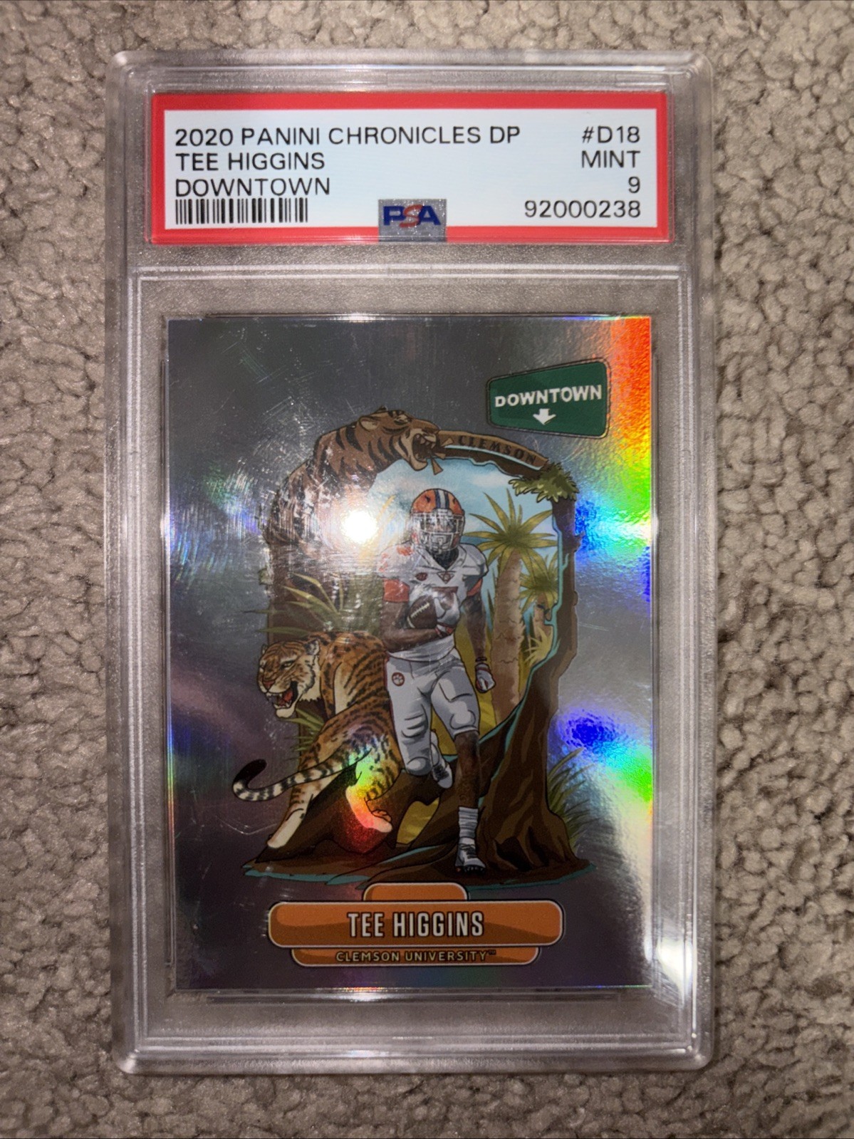 2020 Panini Chronicles DP - Tee Higgins Rookie Clemson Downtown PSA Graded 9