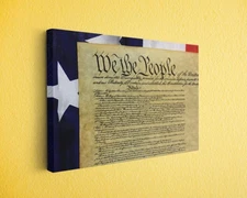 US Constitution Canvas Wall Art - We the People American Flag Print