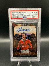 David Beckham 2020 Panini Obsidian Electric Etch Orange /15 Auto PSA 9 LOW POP