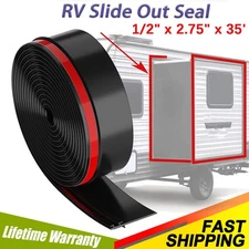 1/2"x2.75"x35' RV Trailer Slide Out Wiper Seal Camper Travel Rubber Weather Seal