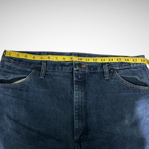 Wrangler Jeans Mens 38X36 CowBoy Cut Original Fit 13MWZ Solid Blue Denim Pants - Picture 4 of 8