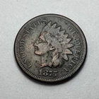 1875 1C Indian Head Cent. VG, BN color! KEY DATE Old US Penny