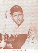 M114 BASEBALL MAGAZINE PREMIUM 1954 JAMES GREENGRASS (TRIMMED)!! RARE ITEM!!!