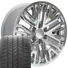 5906 Chrome 20x9 Wheels Goodyear Tires Set Fit Cadillac Chevy Gmc 5906 Chrome 20x9 Wheels Goodyear Tires Set Fit Cadillac Chevy Gmc
