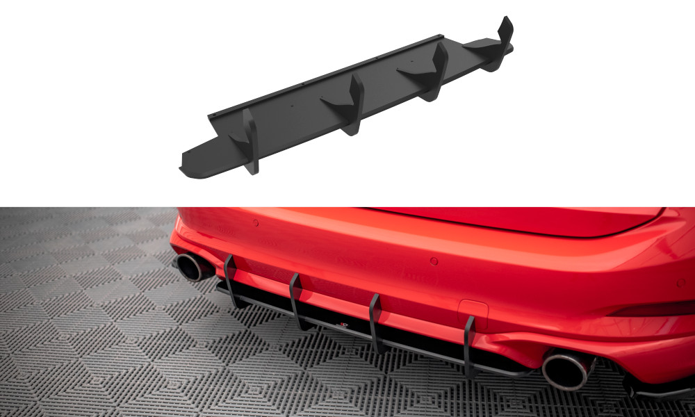 Diffuseur arrière Maxton Ford Focus Estate ST Mk4 central rouge Street Pro