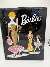 1962 Barbie Doll Case Shiny Black Vinyl Mattel Ponytail Vintage 60s Great Cond 