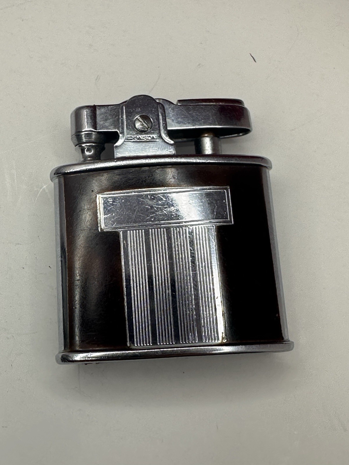 Vtg Brown Enamel Silver Tone Made In Usa