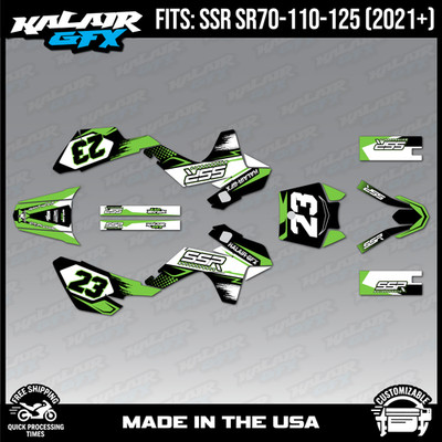 Graphics Kit for SSR SR70C SR110 SR125 70 100 125 2021 Evader Series  - Green