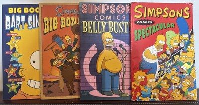 The Simpsons Comics Lot 4 Books Bongo Comics Paperback Bundle Bart Lisa Homer