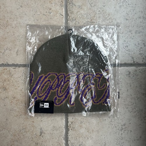 Supreme New Era Cursive Beanie Olive Brand New In Hand