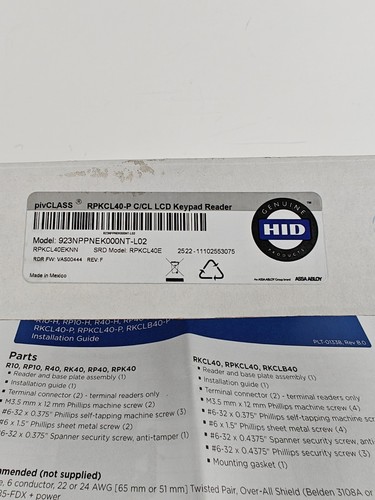HID Lenel 923NPPNEK000NT-L02 pivCLASS RPKCL40-P Smart Card LCD Reader W/ Keypad - Picture 4 of 5
