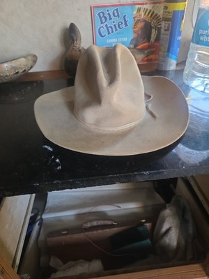 Vintage Beaver Hat Company 5X Fur Felt Rancher Fedora Hat - Size Small Tan 