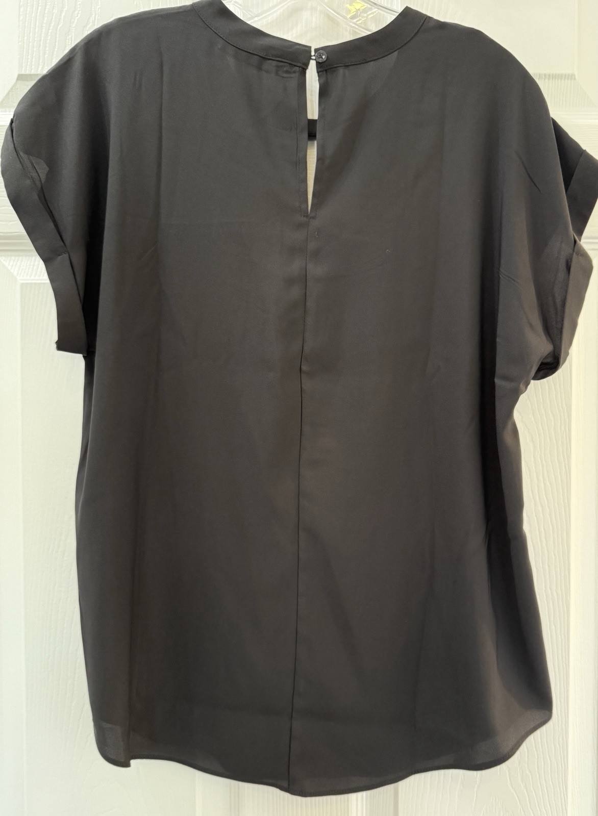 So Good For Life Top Womens Size XL Black Open Front Chest Keyhole Back NWOT