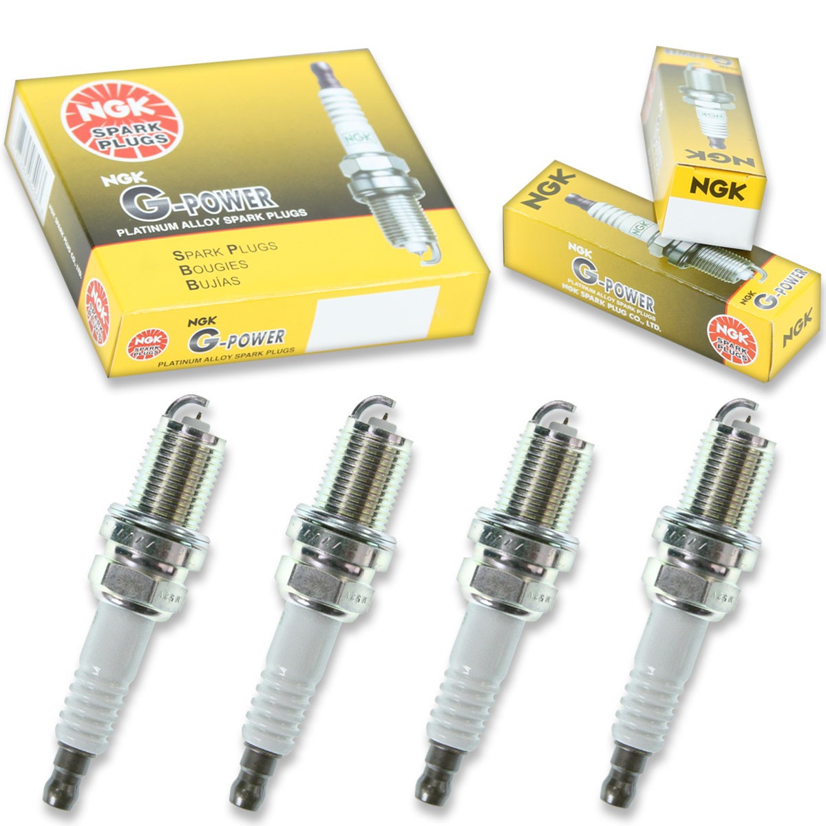 4 pcs NGK G-Power Spark Plugs for 1998-2010 Subaru Forester 2.5L H4 2.5L - mu