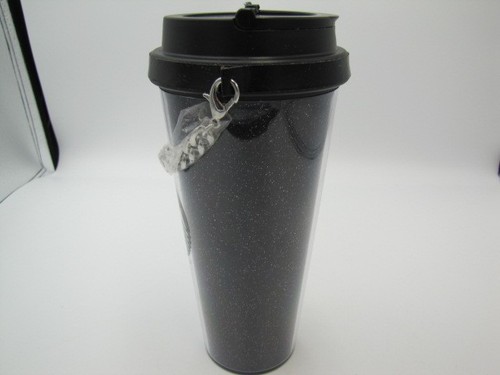 Raro bicchiere Starbucks X Rebecca Minkoff nero glitter ombretto nuovo con etichette, top macchiato - Foto 3 di 10