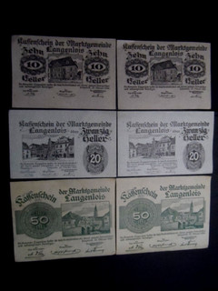 2x Notgeld Langenlois 10 20 50 Heller Niederösterreich