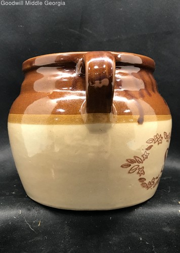 Brown Pottery Sugar Crock Canister - Picture 3 of 6