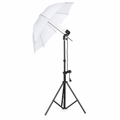 Complete Photo Studio Lighting Kit Soft Umbrella Adjustable Stand Set