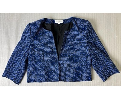 PATRIZIA PEPE Dress Blazer Jacket Women's Size 42/6 Cropped Black & Blue