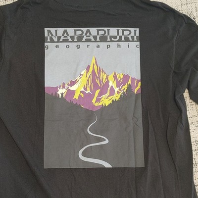 Napapijri Geographic Black Long Sleeve Graphic On Back