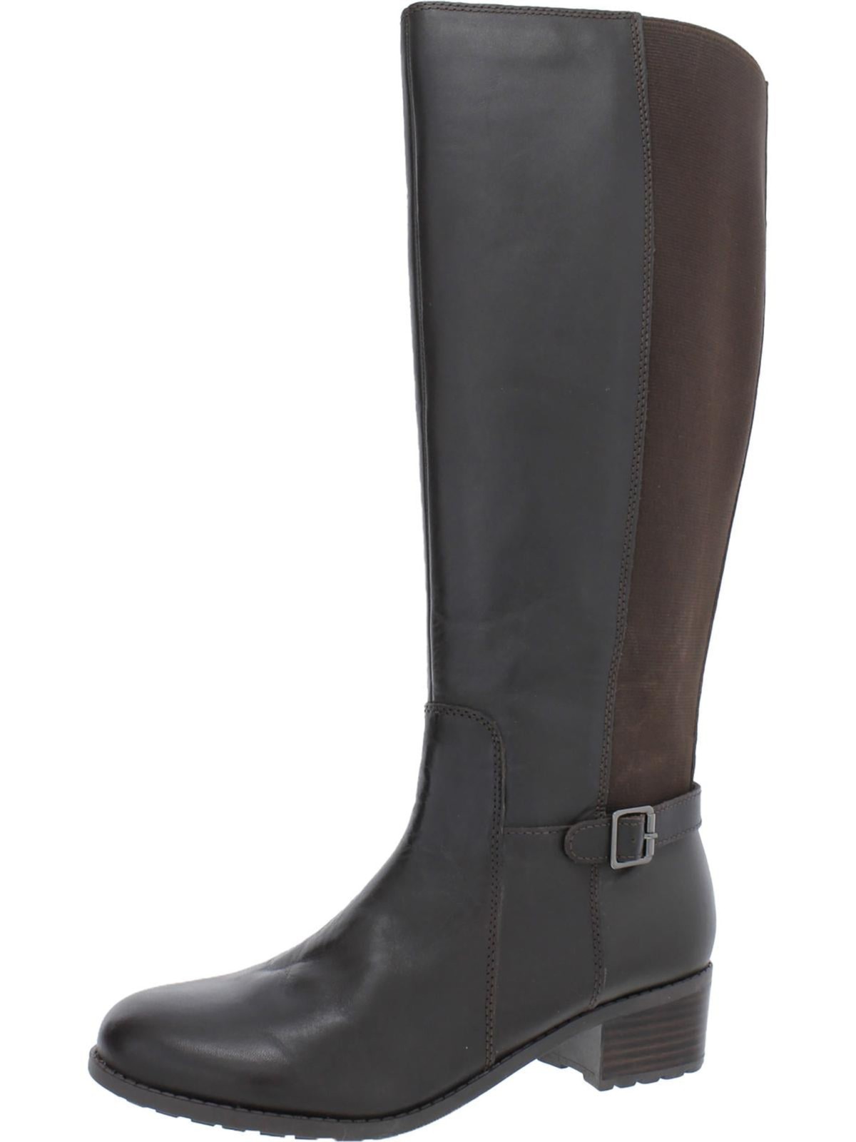 EASY SPIRIT Womens Brown Wide Calf Chaza Block Heel Leather Riding Boot 8 M WC 11490₽