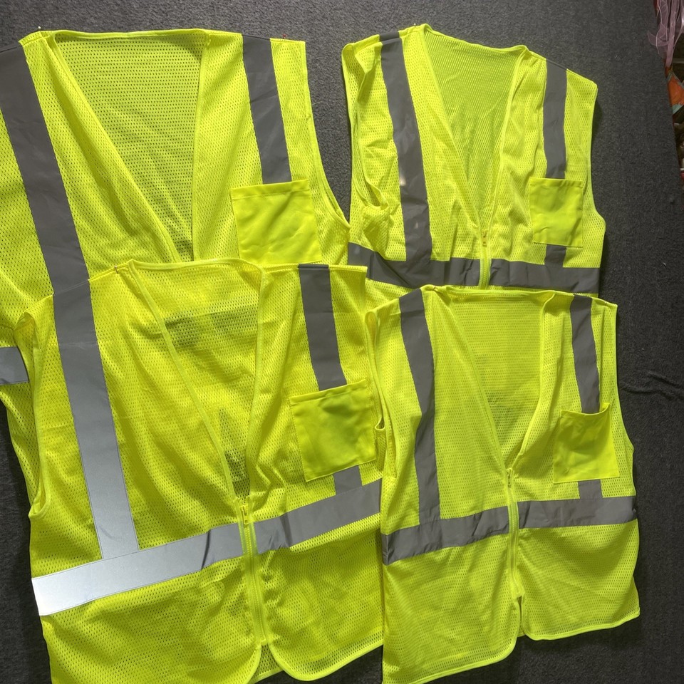 4 Condor 53YL17C High Visibility Vest Construction Yellow Type R Class ...