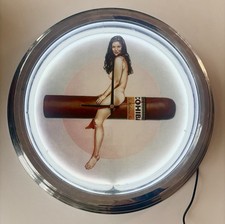 Cohiba Neon Wanduhr Pin Up 44 Cm Rockabilly Retro Vintage Deko Wanduhr