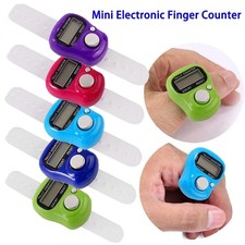 2x Digital LCD Knitting Row Counter Crochet Stitch Finger Tally with Strap 9999