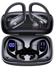 Wireless Bluetooth Earbuds with 80H Playtime, LED Display, Over-Ear Hook, Mic, S