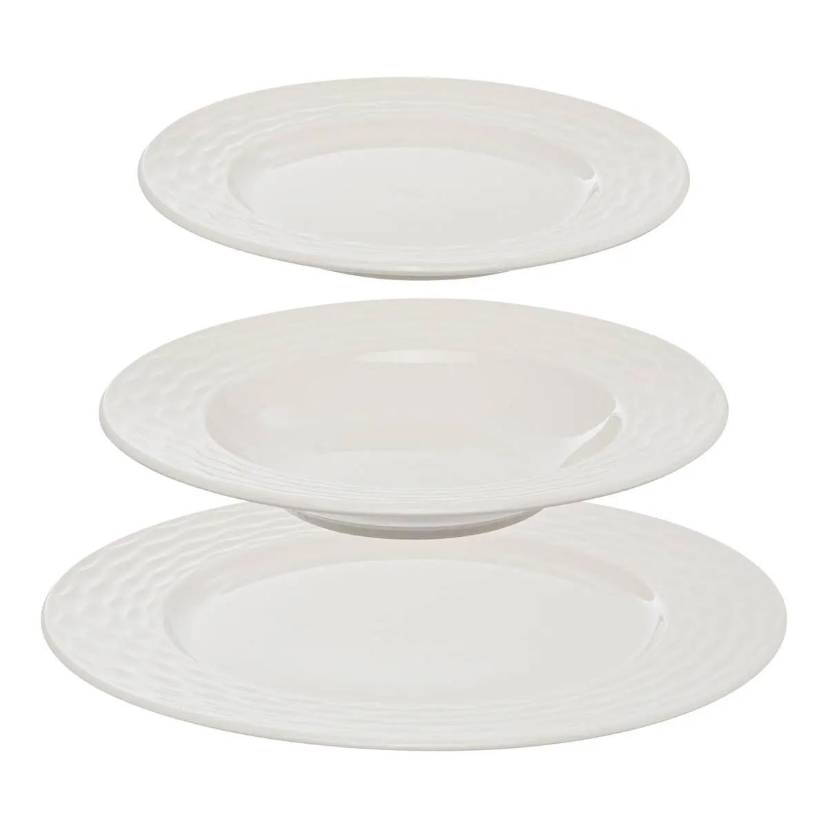 Service de Table Paloma 12 Pièces Blanc pour Sublimer vos Dîners de Famille et Brunchs