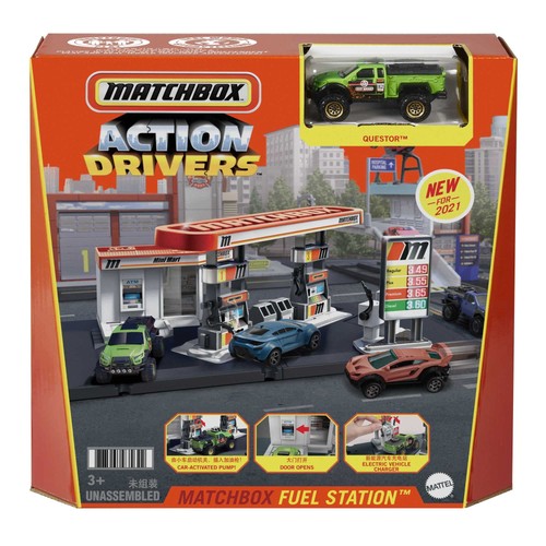 Matchbox Action Drivers Fuel Station Playset with Car Realistic Play Features - Afbeelding 7 van 7