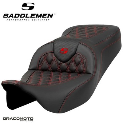 SEAT HARLEY TOURING SADDLEMEN Roadsofa  808-07B-18204 2-Up Seat Black S...